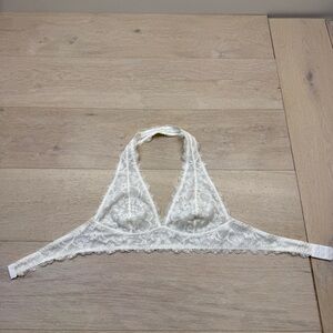 Free People White Lace Bralette with Open Back Design